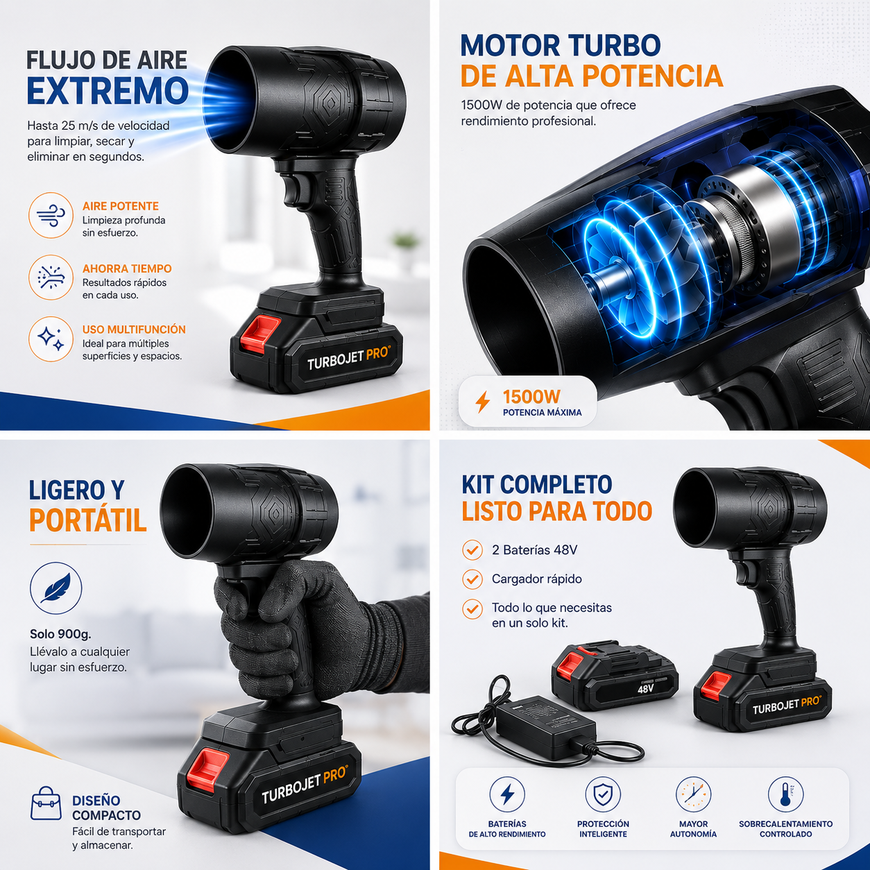 Soplador de Aire Portátil TurboJet Pro™